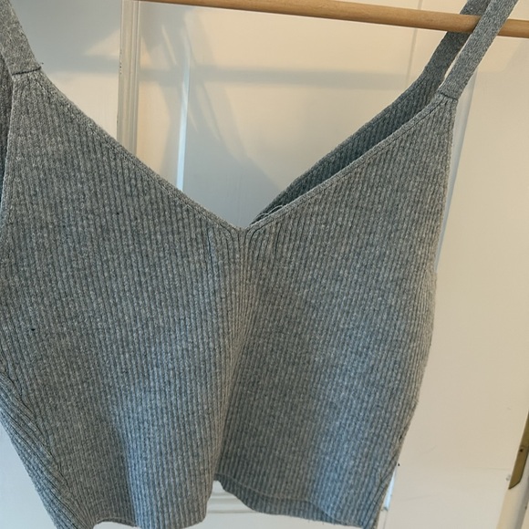 Gray Ribbed Button-Front Top - Picture 3 of 3